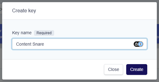 Create key dialog in Annature