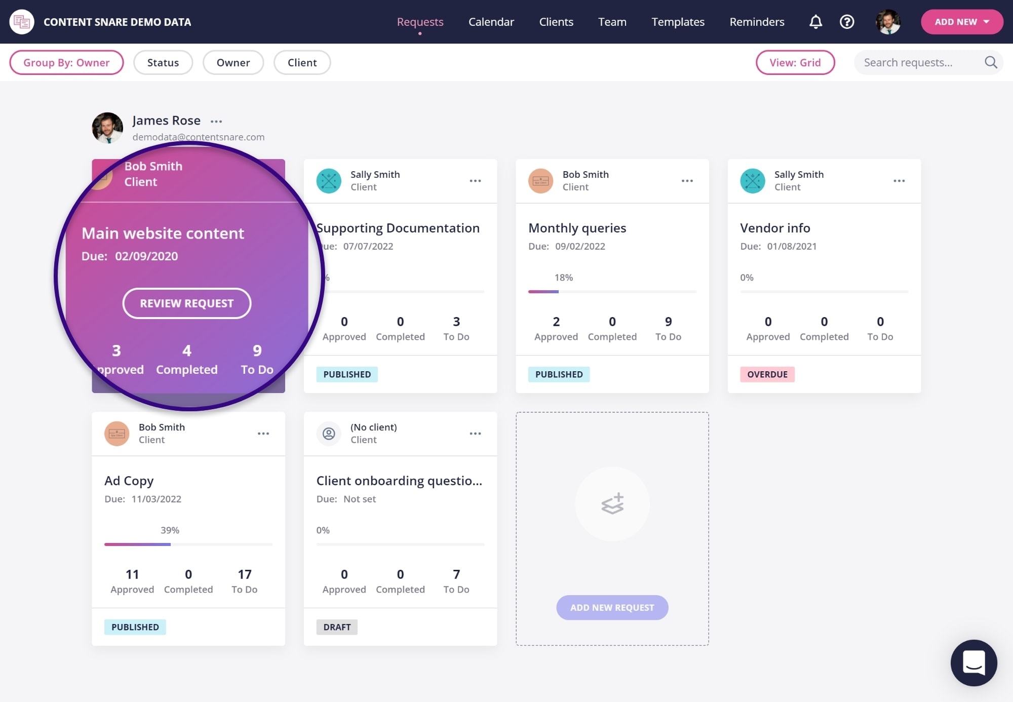 client onboarding dashboard