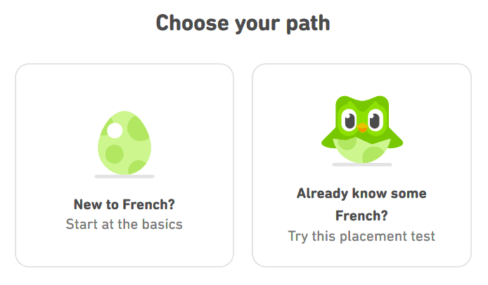 Duolingo placement test