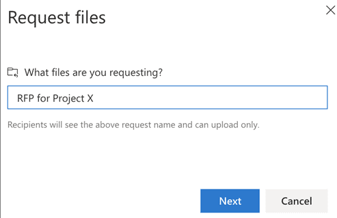 Request files OneDrive title