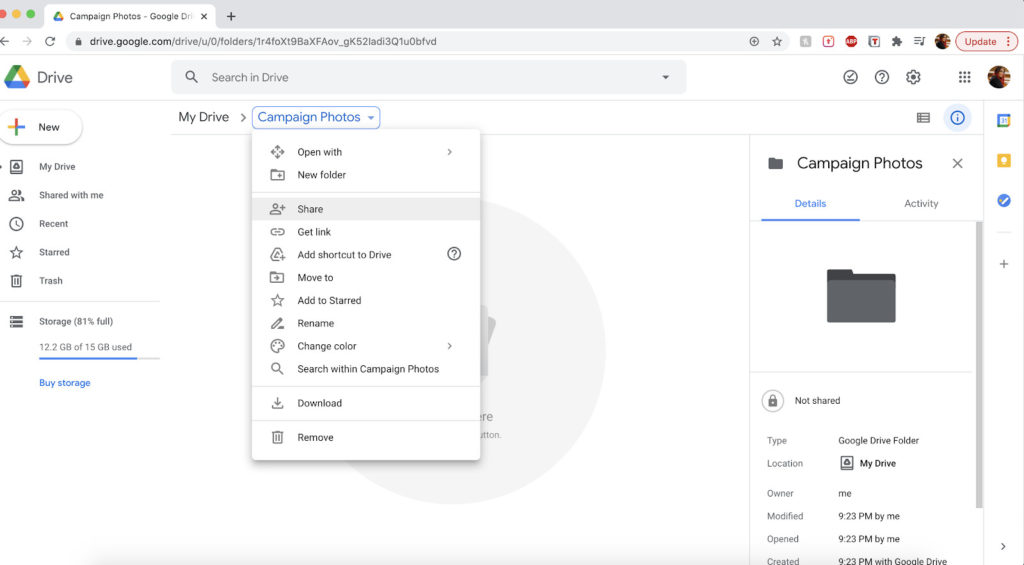 How to Share a Folder on Google Drive