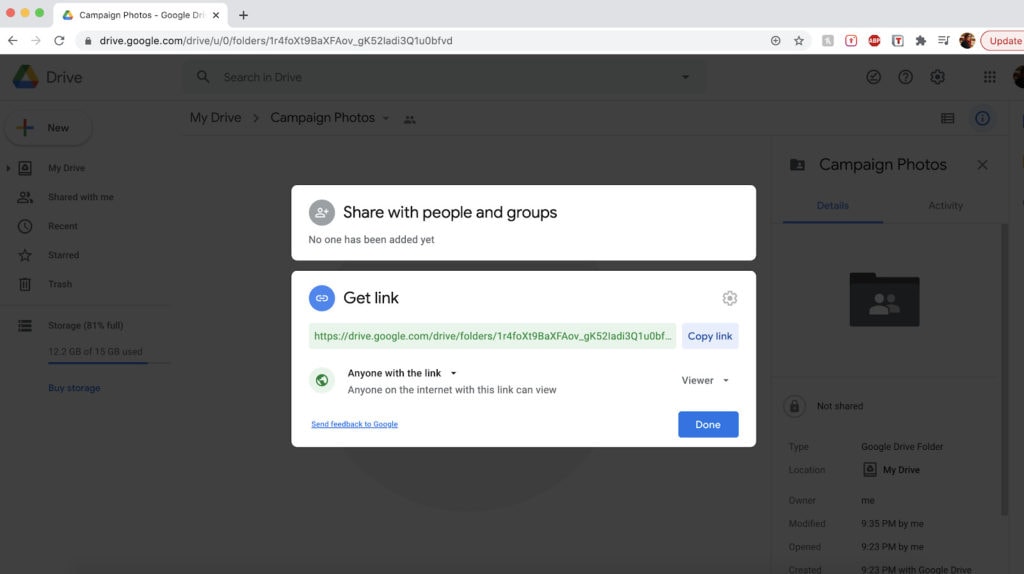 allow clients to upload to google drive