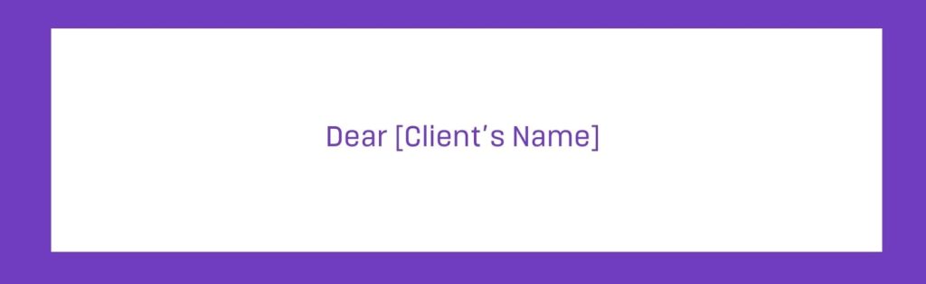 Client greeting