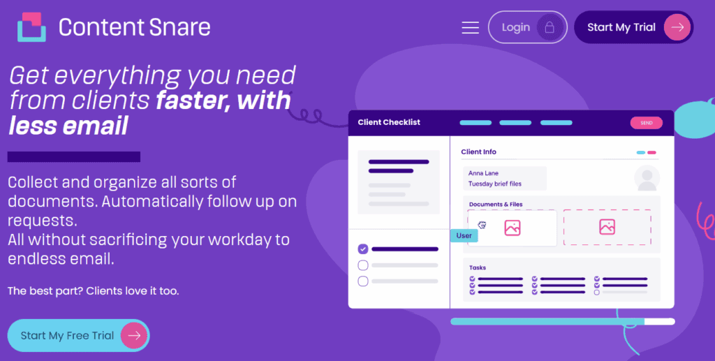 Content Snare - best software for accountants for document collection and file-sharing