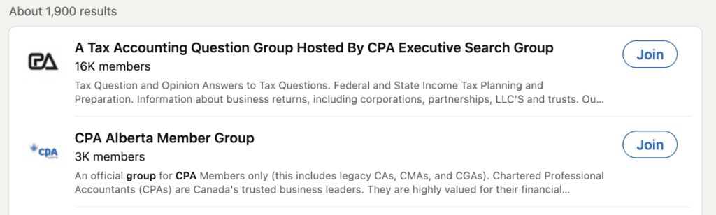 LinkedIn accounting industry groups 