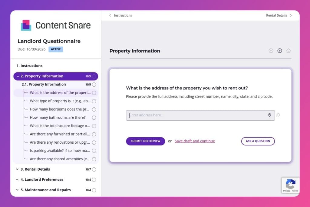 landlord questionnaire