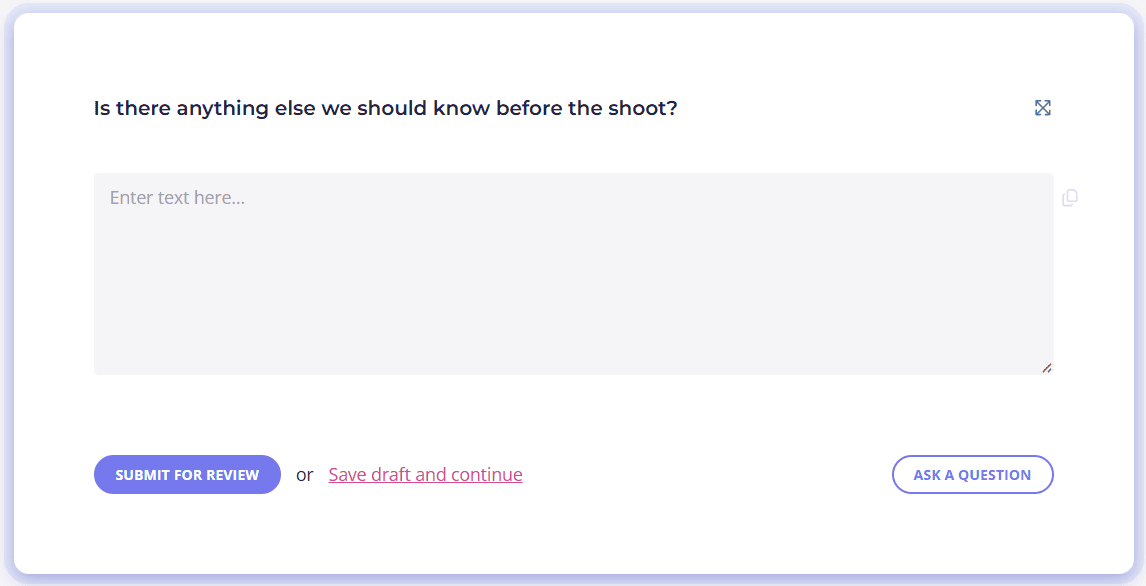 photography client questionnaire