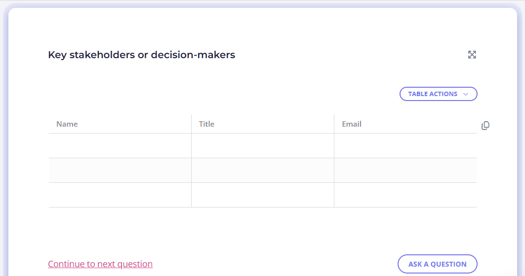 Prospective client questionnaire Content Snare